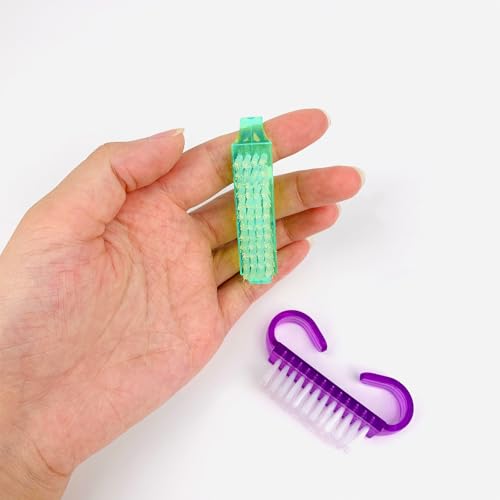 4 Pack Handle Grip Nail Brushes, Colorful Mini Fingernail Brush, Hand Scrub Cleaning Brushes for Nails and Toes, for Women Men