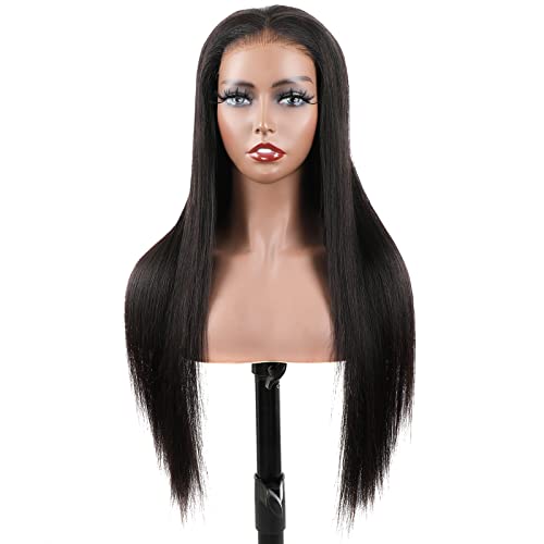 ISEE HAIR HD Lace Front Wig Wear & Go Glueless Lace Wig Brazilian Straight Lace Wigs For Women No Glue 5x7 Lace Pre Cut Wig Human Hair Wigs Transparent Lace Closure Wigs 180% Density 18 Inch