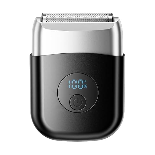 Electric Foil Shavers for Men, New Mini Electric Razor with 3 Floating Blades, LED Display, USB-C Fast Rechargeable, Travel Portable Beard Trimmer for Men, Gifts for Dad Him (Black)