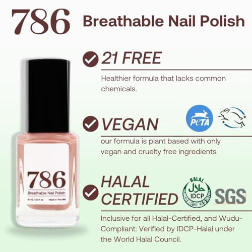 786 Cosmetics 4 Pieces Set: (Coastal Dreams) Breathable, Vegan, Cruelty-Free, Halal, Fast-Drying Nail Polish
