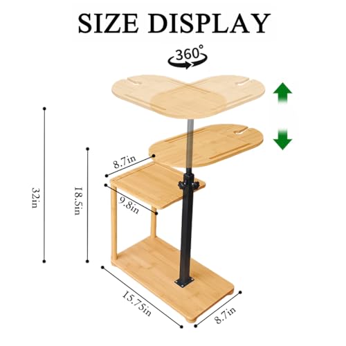 Bathtub Tray, 3 Layer Bathtub Tray Table with Adjustable Height, Enhanced Stability, Freestanding Premium Bamboo Bath Tub Tray for Spa,Bathtub, Bed, Sofa, Couch with Wine Glass Hold (3 Layer)¡¦