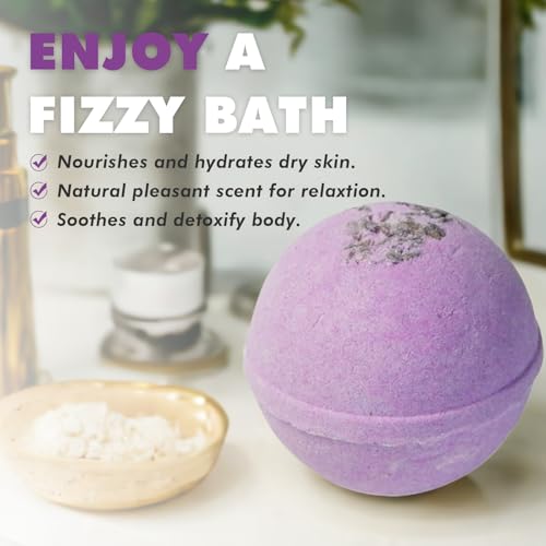 Handmade Bath Bombs Gift Set 6 Pack, Scented with Essential Oils, Spa Gift for Women
