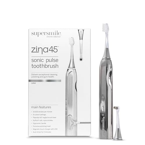 Supersmile Zina45¢â Sonic Pulse Toothbrush ? angled brush with polishing head for advanced cleaning ? For Visibly Whiter Teeth and Healthier Gums