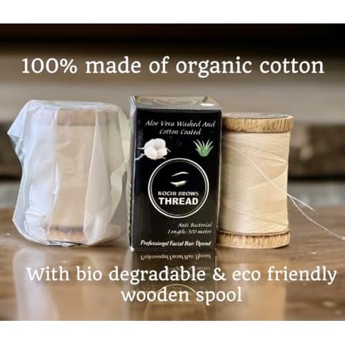 Eyebrow Threading | Organic Cotton Thread for Precise Eyebrow Shaping | Ideal for Salon and Home Use | Thread for Perfect Eyebrow Sculpting (Pack of 1), Natural