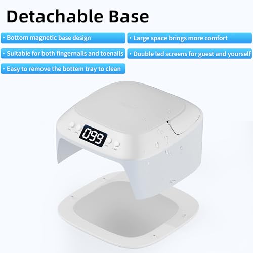 UV Gel Nail Lamp LED Nail Light Fast Dryer for Gel Polish Curing with Arm Rest Portable Handle 4 Timers Automatic Sensor Double Led Display