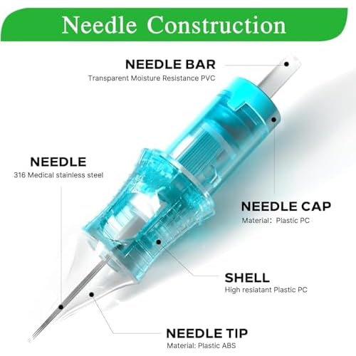 VETAR TATTOO CARTRIDGE NEEDLES - 20Pcs Tattoo Needles #10 Bugpin 27 Curved Magnum Tattoo Cartridges 1027CML Tattoo Needles Diameter 0.30mm Long Taper 5mm Cartridges