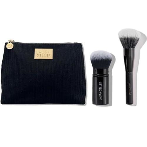 LAURA GELLER NEW YORK Corduroy Makeup Bag + 2pc Blending Beauties Brush Set