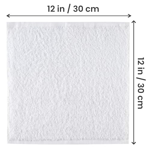 Utopia Towels 24 Pack Cotton Washcloths Set, 100% Ring Spun Cotton, Premium Quality Flannel Face Cloths, Highly Absorbent and Soft Feel Fingertip Towels, White