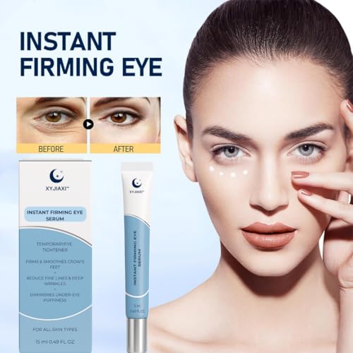 Instant Firming Eye Serum, 15ml(0.49 oz) ? Targets Under-Eye Bags? Wrinkles, Dark Circles & Fine Lines | Anti-Aging Formula | For Daily Use (Fragrance Free)