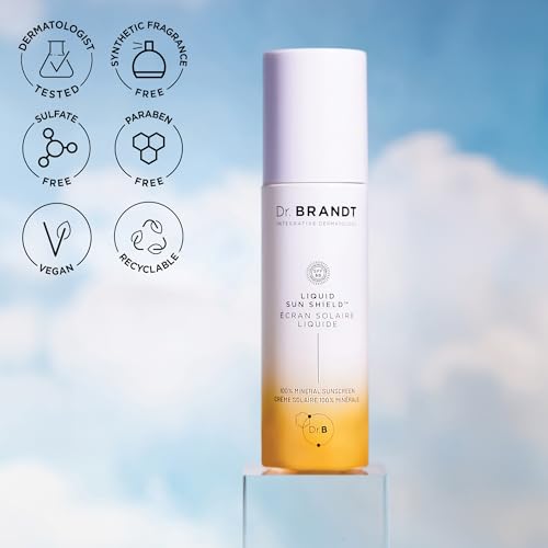 Dr. Brandt Bright This Way Liquid Sun Shield - 100% Mineral SPF 50 Sunscreen - Lightweight Lotion with Invisible Finish - 1.7 fl oz, Pack of 2