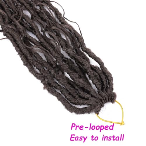 8 Packs Goddess Locs Crochet Hair Bohemian Braids 24 Inch Boho Crochet Faux Locs with Curly Crochet Hair for Black Women (4#, 24 Inch(Pack of 8))