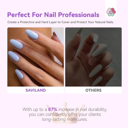SAVILAND Plus Acrylic Nail Kit: Professional Nails Kit Set Clear White Pink Acrylic Powder and Liquid Set with U V Nail Lamp Nail Remover for DIY Home Use
