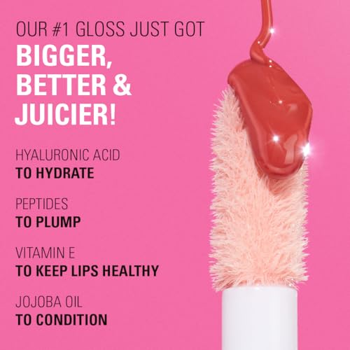 Revolution, Pout Bomb Plumping Lip Gloss, High-Shine for Glossy, Fuller & Plump Lips with Hyaluronic Acid & Peptides, Vegan & Cruelty-Free, Sheer Milky Nude, 0.15 fl oz