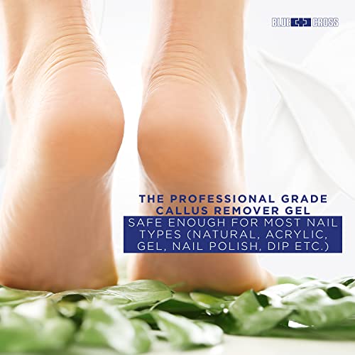 Blue Cross Callus Remover Gel for Feet or Heel, Extra Strength Professional Nail Care, File, Shaver, Scrubber & Pumice Stone Alternative for at Home Manicure/Pedicure Results, Pro Size 946ml, 32oz