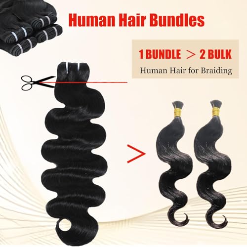26 28 30 Inch 12A Body Wave Bundles Human Hair Human Hair Bundle 100% Unprocessed Brazilian Virgin Hair 3 Bundles weave for Black Women Natural Color