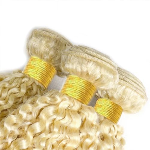 26 28 30 inch Blonde Curly Bundles Human Hair 613 Bundles Blonde Kinky Curly Bundles Brazilian Virgin Remy Hair Extensions Double Weft