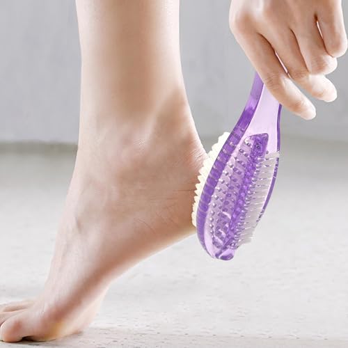Handle Grip Nail Brush Two Sided Hand Fingernail Cleaning Brush Foot Scrub Brush Soft Stiff Bristles Fingernails Toenails Toes Scrubber Brushes for Men Women Kids, 4 PCS