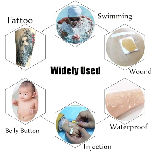 Tattoo Aftercare Bandage Roll 6in*2.2yd - Waterproof Transparent Second Skin Tattoo Cover, Breathable Latex-Free Adhesive Wrap for Swimming, Showering & Tattoo Healing