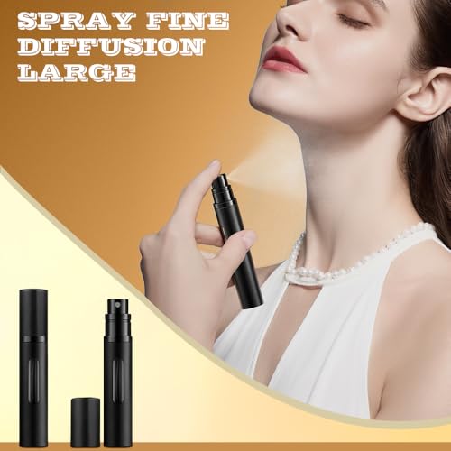 8ml Perfume Atomizer Travel Refillable,Mini Cologne Dispenser, Bottom-Filling Fragrances Perfumes Bottle,Portable Sprayer Pocket Size for Women Men Cruise Car Trip Gift 3pcs (Gold-Pink-Silver)