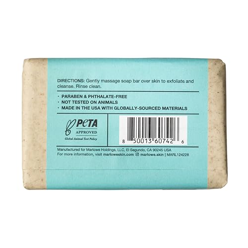 MARLOWE. No. 069 Body Scrub Soap Bar 7 Oz (3 bars), Pro Model Body Exfoliator Bar Soap with Pumice, Apricot Seed Powder, Shea Butter & Olive Oil, Amber + Spice Santal Scent