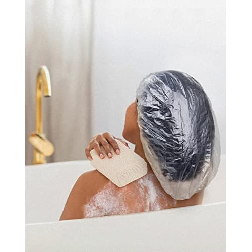 100Pcs XXL Oversized Disposable Plastic Shower Cap for Long Braids, Dreadlocks & Locs - Big Plastic Shower Cap for Black Women's Hair Treatment