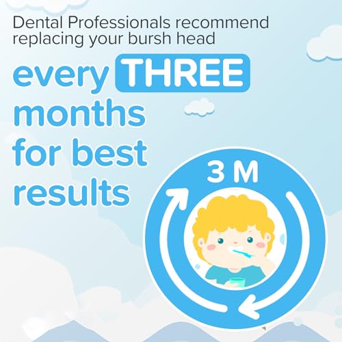 Replacement Toothbrush Heads Compatiable with Burst Kids Electric Toothbrush, Soft Charcoal Bristles for Gentle on Gum and Deep Cleaning, Blue, Pack of 5