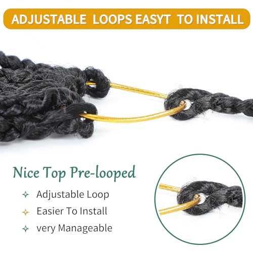 Karida 9 Packs Goddess Box Braids Crochet Hair 12 inch, Pre Looped Crochet Boho Box Braids With Curly Ends Crochet Hair For Black Women (12 Inch, 1B#)