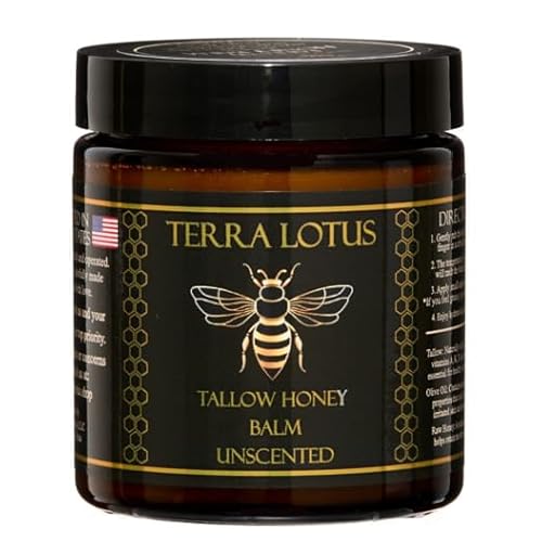 Organic Grass-Fed Beef Tallow Balm with Raw Honey - Moisturizing Cream for Soft, Smooth Skin - Handmade All-Natural Moisturizer (4oz, Unscented)