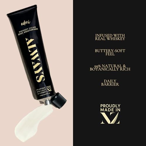 ed&i ALWAYS Moisturizer Body Lotion, Skin Lotion for dry, dull or aging Skin, Smoothing Body butter for all, Hydration Support for Daily Moisturizing - Whiskey Cacao Buttery 5.07 oz