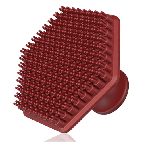VWMYQ Silicone Face Scrubber for Men, Gentle Exfoliator Pad & Massager, Facial Cleansing Brush Silicone Face Wash Brush Removes Dead & Dry Skin (red)