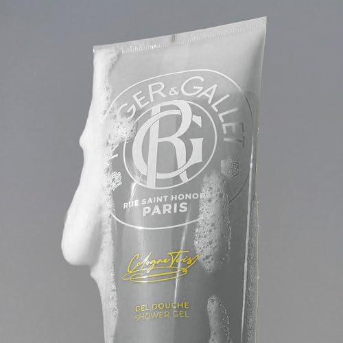 ROGER & GALLET Shower Gel Cologne Twist - Invigorating Citrus & White Woods - Enriched with Sage & Aloe Vera - Natural, Easy Rinse Formula - Vitalizing Organic Body Wash for Men & Women - 200ml