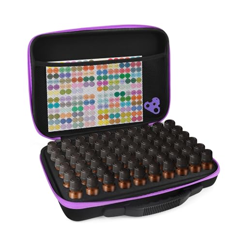 Essential Oil Storage Organizer,60 Bottle Essential Oils Case, Essential Oils Holders Organizer Essential Oil Bag Holds 5-15ml Oils Bottle,Compatible with do Terra,Young Living,Vallejo,Army Painter
