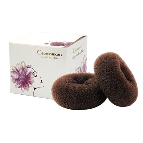 Extra Large Ring Style Bun Shaper for Thick and Long Hair, Women's Chignon Donut (4.3 in., Brown)