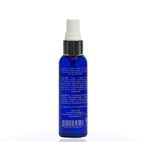 RemySoft blueMax Daily Refresher & Protective Silicone Serum Set - Safe for Hair Extensions, Weaves and Wigs - Salon Formula Leave-in Conditioner & Serum