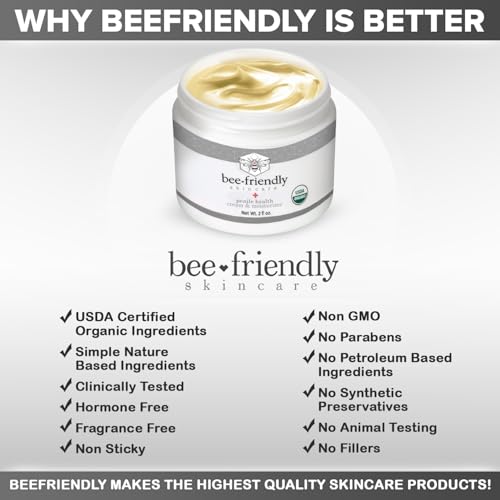 BeeFriendly Organic Penile Health Creme, USDA Certified Cream, Natural Moisturizer Aids With Dry, Chafed, Itchy, Irritated & Sensitive Male Skin 2 oz
