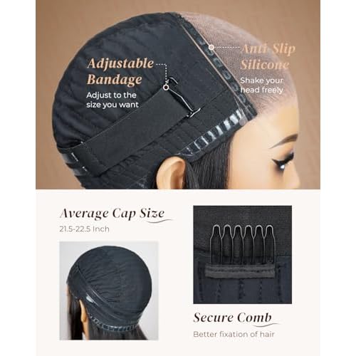 Arabella Hair 5x6 Glueless Wigs Human Hair Pre Plucked Pre Cut 230% Density Straight Human Hair Wigs No Glue HD Lace Front Closure Ready to Wear Black Wigs 100% Human Hair for Black Women 18inch
