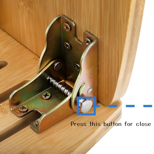 Lyellfe Bamboo Folding Step Stool, Non-Slip Leg Shaving Foot Rest Chair, Foldable One Step Stool for Home, Adults, Support up to 300lbs, Fully Assembled