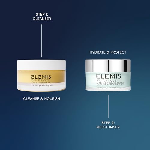 ELEMIS Pro-Collagen North Stars | Cleansing Balm & Marine Cream SPF 30 | Anti-Aging Skincare Duo, Hydrating Face Cleanser & Moisturizer Luxury Gift Set