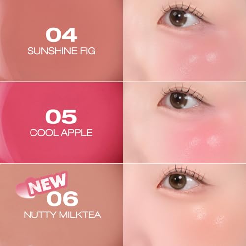 PERIPERA SYRUPY TOK CHEEK 5 Colors, Liquid Blush, Dewy Finish and Hydrates All day, Soft Velvet Texture Face Cheek Tint (02 MILKY LAVENDER, One Size)
