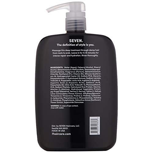 SEVEN Haircare Kente Bond Deep Conditioning Hair Mask Treatment for Women & Men, Dry Damaged Hair with Provitamin B5, Hydrolyzed Quinoa & Glycerin, Cruelty Free, Paraben Free, Made in USA