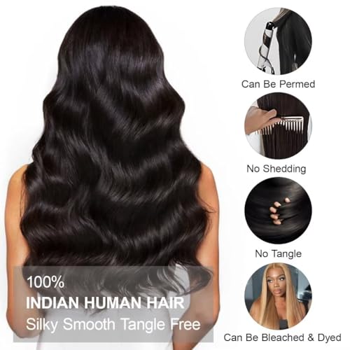 Iwish Raw Bundles Human Hair Body Wave Thick Ends No Tangle Shedding 12A Raw Indian Hair Bundles 16 18 20 Inches Natural Black Color 1B Weave Bundle Human Hair 3Pcs/Lot