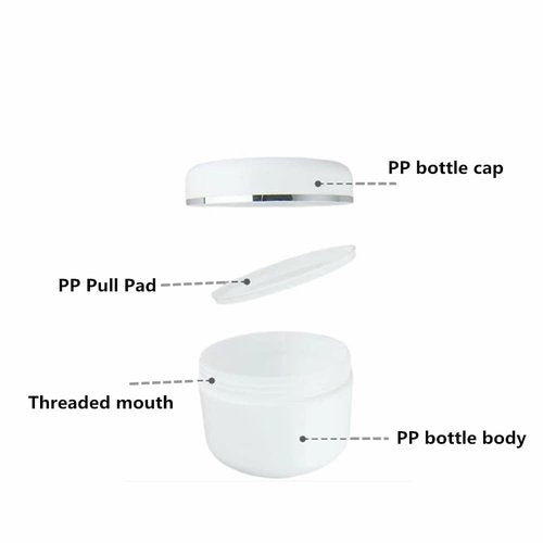 Plastic Empty Cosmetic Containers with Lid, Portable 8 Oz 250ml Refillable Make-up Face Cream Jars Case for Body Scrub Mask Lotion Storage Pot (8 Pack White)