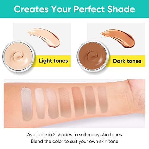 Tattoo Cover Up Makeup Waterproof, 2 Color Long Lasting Tattoo Concealer for Body, Covers Scars, Vitiligo, Dark Spots, Waterproof & Sweatproof