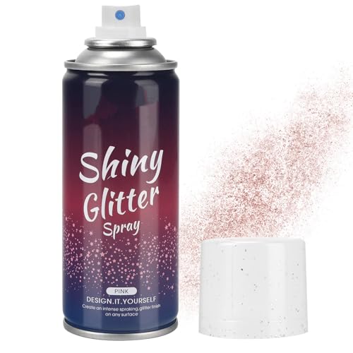 Body Glitter Spray¡¼Long Lasting¡½¡¼Skin Friendly¡½¡¼Quick-Drying¡½ Glitter Spray for Hair/Body 120ML£¬Pink