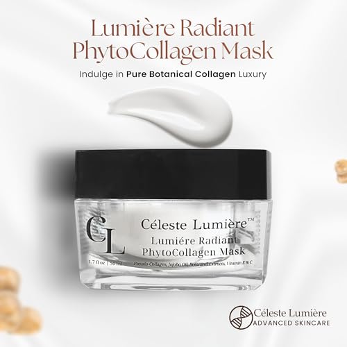 C?leste Lumi?re¢ç Radiant PhytoCollagen Mask - Luxury Hydrating Face Mask Formula with Plant Collagen & Botanical Oils - Moisturizes, Nourishes & Enhances Glowing Beauty - 1.7 fl oz / 50ml