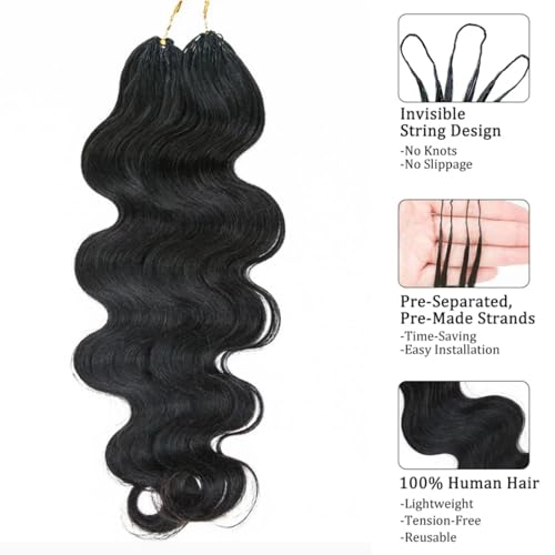 Feather Crochet Hair Pre Looped Crochet Human Hair Curly For Black Women Pre Separated Knotless Crochet Hair Human Hair Body Wave 22Inch 120g