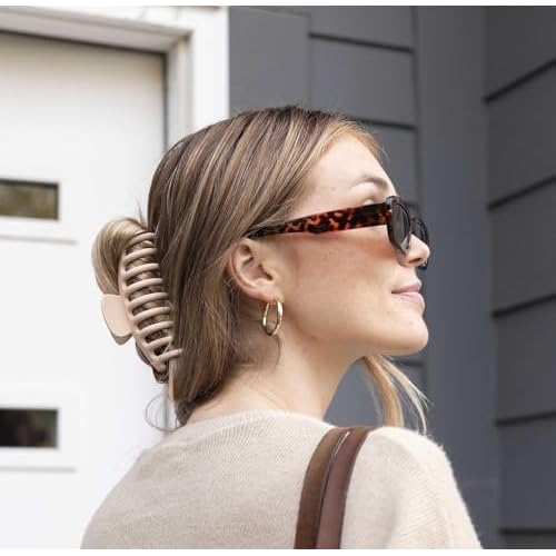 FRAMAR Extra Large Claw Clips For Thick Hair ? Hair Claws Pack, Large Hair Clips For Thick Hair, Claw Clip Pack, Hairclips, Hairclips. For Women, Ganchos Para El Cabello ? Non Slip Matte Finish