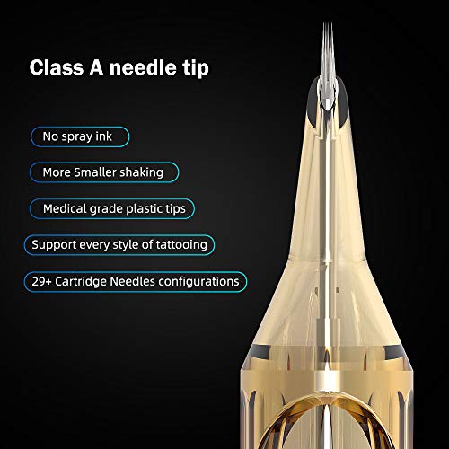 Ambition Premium #12 Standard 7RL Disposable Tattoo Needles Cartridges Supply 7 Round Liner 20Pcs for Professionals and Beginners Tattoo Artists