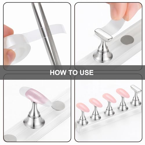 Nail Art Tools Set ? 15pcs Nail Brushes, 5pcs Dual-Ended Dotting Pens, Nail Stand & Holder Kit with Brush Rack, Tweezers & Double-Sided Tape for DIY Nail Design & Press On Nails