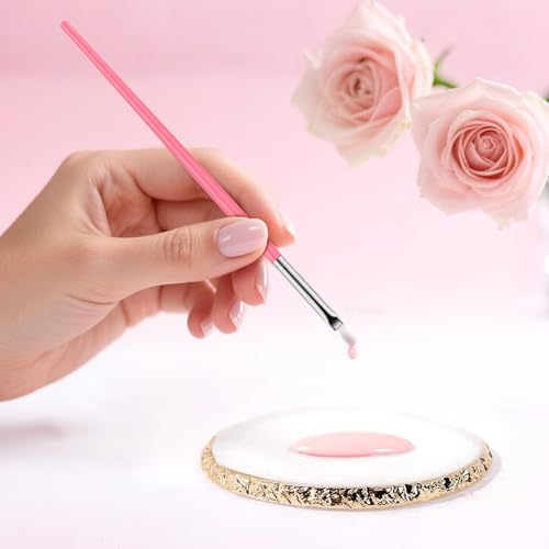 25 Piece Nail Art Tools, Nail Brush Set,Palette, Stand & 2-way Acrylic Silicone Engraving Pen Dotting Pen Tools,For Nail Art DIY Home